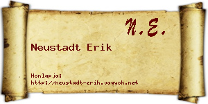 Neustadt Erik névjegykártya